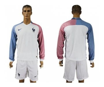 France Blank Away Long Sleeves Soccer Country Jersey