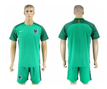 France Blank Green Goalkeeper Soccer Country Jersey