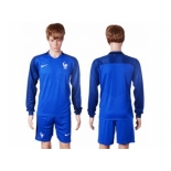 France Blank Home Long Sleeves Soccer Country Jersey