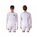 France Blank White Goalkeeper Long Sleeves Soccer Country Jersey1