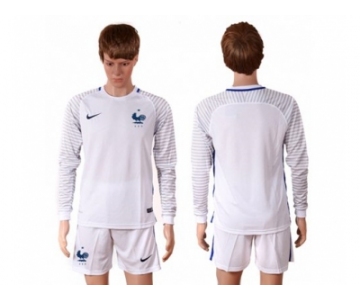 France Blank White Goalkeeper Long Sleeves Soccer Country Jersey1