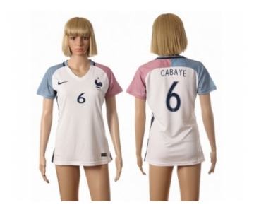 Wome France #6 Cabaye Away Away Soccer Country Jersey