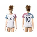 Women France #10 Benzema Away Away Soccer Country Jersey