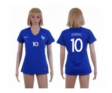 Women France #10 Gignac Home Soccer Country Jersey1