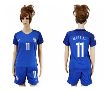 Women France #11 Martial Home Soccer Country Jersey