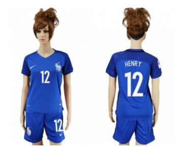 Women France #12 Henry Home Soccer Country Jersey