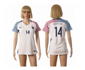 Women France #14 Matuidi Away Away Soccer Country Jersey