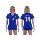 Women France #14 Matuidi Home Soccer Country Jersey1