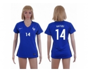 Women France #14 Matuidi Home Soccer Country Jersey1