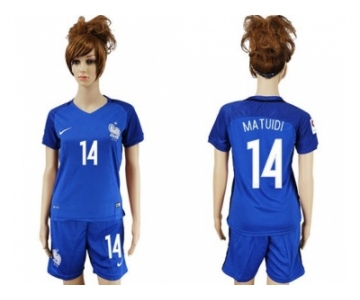 Women France #14 Matuidi Home Soccer Country Jersey