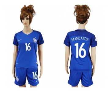 Women France #16 Mandanda Home Soccer Country Jersey