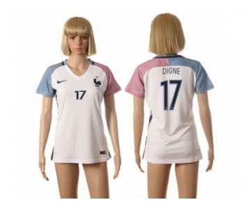 Women France #17 Digne Away Away Soccer Country Jersey