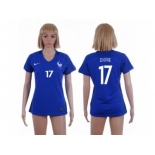 Women France #17 Digne Home Soccer Country Jersey1