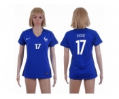 Women France #17 Digne Home Soccer Country Jersey1