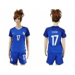 Women France #17 Digne Home Soccer Country Jersey