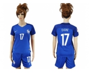 Women France #17 Digne Home Soccer Country Jersey