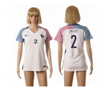 Women France #2 Jallet Away Away Soccer Country Jersey