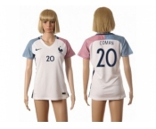 Women France #20 Coman Away Away Soccer Country Jersey