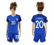 Women France #20 Coman Home Soccer Country Jersey