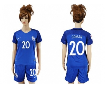 Women France #20 Coman Home Soccer Country Jersey