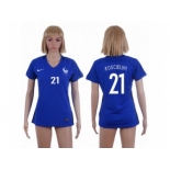 Women France #21 Koscielny Home Soccer Country Jersey1