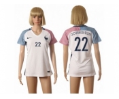 Women France #22 Schneiderlin Away Away Soccer Country Jersey