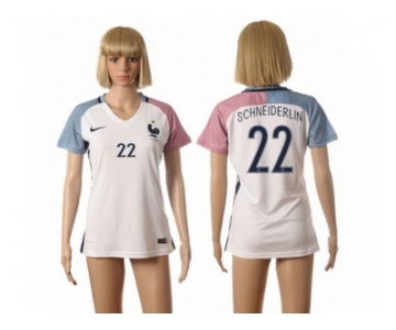 Women France #22 Schneiderlin Away Away Soccer Country Jersey