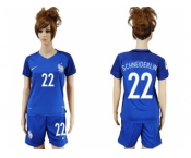 Women France #22 Schneiderlin Home Soccer Country Jersey