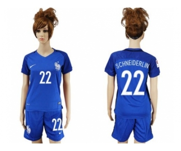Women France #22 Schneiderlin Home Soccer Country Jersey