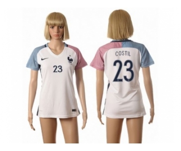 Women France #23 Costil Away Away Soccer Country Jersey