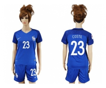 Women France #23 Costil Home Soccer Country Jersey