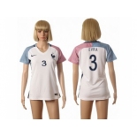 Women France #3 Evra Away Away Soccer Country Jersey