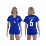 Women France #6 Cabaye Home Soccer Country Jersey1