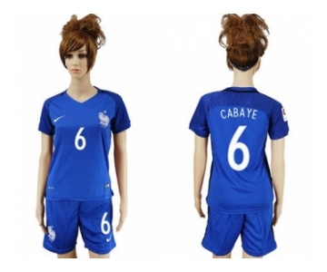 Women France #6 Cabaye Home Soccer Country Jersey