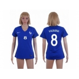 Women France #8 Valbuena Home Soccer Country Jersey1