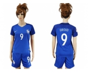 Women France #9 Giroud Home Soccer Country Jersey