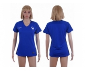 Women France Blank Home Soccer Country Jersey1