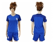 Women France Blank Home Soccer Country Jersey