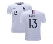 France #13 Kante Away Kid Soccer Country Jersey