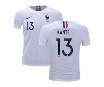 France #13 Kante Away Kid Soccer Country Jersey