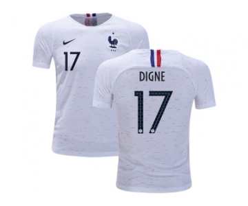 France #17 Digne Away Kid Soccer Country Jersey