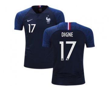 France #17 Digne Home Kid Soccer Country Jersey
