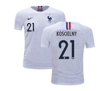 France #21 Koscielny Away Kid Soccer Country Jersey