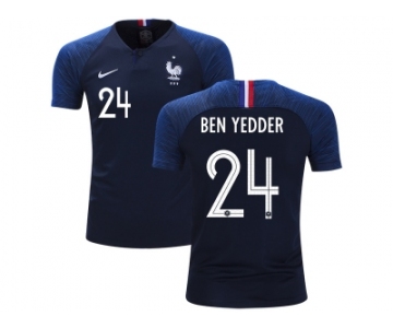 France #24 Ben Yedder Home Kid Soccer Country Jersey