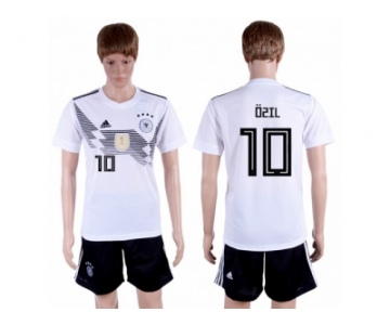 Germany #10 Ozil White Home Soccer Country Jersey