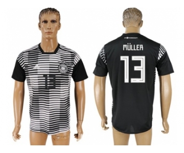 Germany #13 Muller Black Soccer Country Jersey