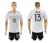 Germany #13 Muller White Home Soccer Country Jersey