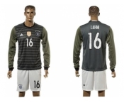 Germany #16 Lahm Away Long Sleeves Soccer Country Jersey