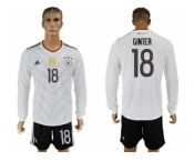 Germany #18 Ginter White Home Long Sleeves Soccer Country Jersey