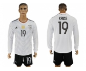 Germany #19 Kruse White Home Long Sleeves Soccer Country Jersey